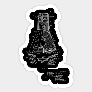 Space Capsule Vintage Patent Drawing Funny Novelty Sticker